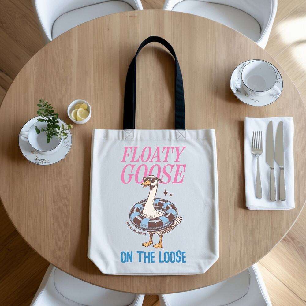 Floaty Goose Cute Tubing Summer Tote Bag - Picture 2 of 3